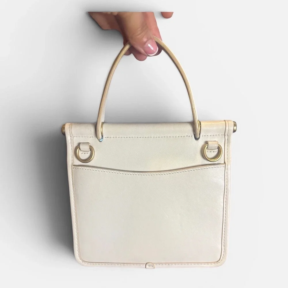 Coach Bag Women Satchel Crossbody Chalk White Leather Floral Tea Rose A2181-5789